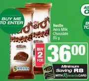 Spar Nestle Aero Milk Chocolate-For 2 x 85 g offer
