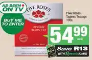 Spar Five Roses Tagless Teabags-100s Pack offer