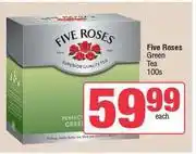 Spar Five Roses Green Tea-100's Pack Each offer