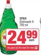 Spar Spar Dishwash It-750ml offer