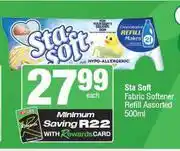 Spar Sta Soft Fabric Softener Refill Assorted-500ml offer