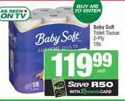 Spar Baby Soft Toilet Tissue 2 Ply-18s Pack offer