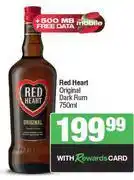Spar Red Heart Original Dark Rum-750ml offer