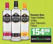 Spar Russian Bear Triple Distilled Vodka (Incl. Flavours)-750ml Each offer