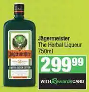 Spar Jagermeister The Herbal Liqueur-750ml offer