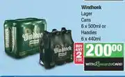 Spar Windhoek Lager Cans 6 x 500ml Or Handies 6 x 440ml-For Any 2 offer