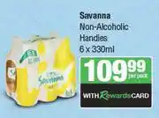 Spar Savanna Non-Alcoholic Handies-6 x 330ml Per Pack offer
