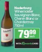 Spar Nederburg Winemaster Sauvignon Blanc, Chenin Blanc Or Chardonnay-750ml Each offer