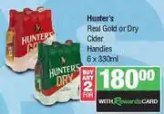 Spar Hunter's Real Gold Or Dry Cider Handies-For Any 2 x 6 x 330ml offer