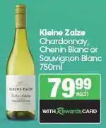 Spar Kleine Zalze Chardonnay, Chenin Blanc Or Sauvignon Blanc-750ml Each offer