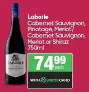 Spar Laborie Cabernet Sauvignon, Pinotage, Merlot/Cabernet Sauvignon, Merlot Or Shiraz-750ml Each offer