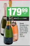 Spar Krone Borealis Brut, Demi Rose, Nectar Demi Sec Or Rose Cuvee Brut MCC-750ml Each offer