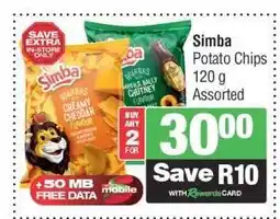Spar SIMBA POTATO CHIPS offer