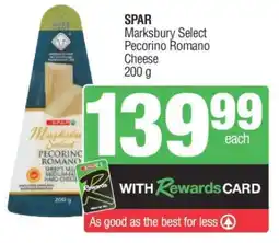 Spar SPAR Marksbury Select Pecorino Romano Cheese offer