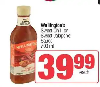 Spar Wellington's Sweet Chilli or Sweet Jalapeno Sauce offer