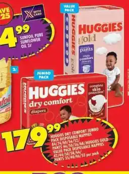 Shoprite Huggies Dry Comfort Jumbo Pack Disposable Nappies offer