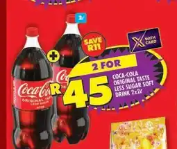 Shoprite Coca-Cola Original Taste Less Sugar Soft Drink 2x2L offer
