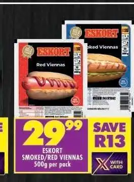 Shoprite ESKORT SMOKED/RED VIENNAS offer