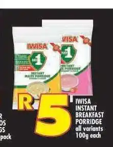 Shoprite IWISA Instant Breakfast Porridge offer