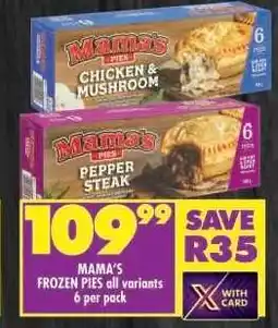 Shoprite MAMA'S FROZEN PIES all variants offer