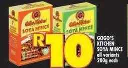 Shoprite GOGO'S KITCHEN SOYA MINCE offer
