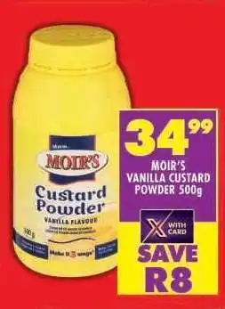 Shoprite MOIR'S VANILLA CUSTARD POWDER 500g offer