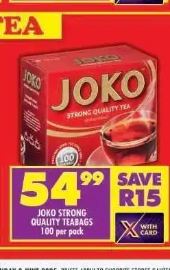 Shoprite JOKO STRONG QUALITY TEABAGS offer