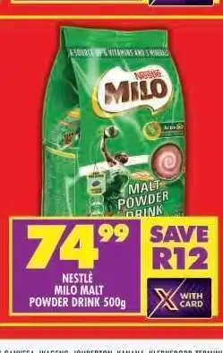 Shoprite Nestlé Milo Malt Powder Drink 500g offer