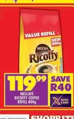 Shoprite NESCAFÉ RICOFFY COFFEE REFILL 800g offer