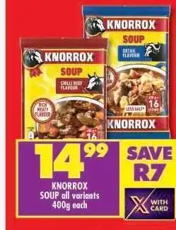 Shoprite KNORROX SOUP all variants 400g each offer