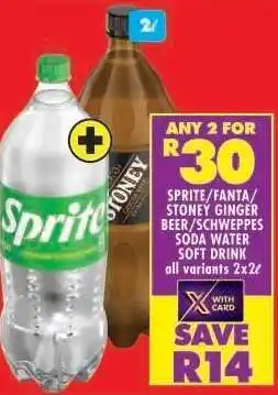 Shoprite Sprite/Fanta/Stoney Ginger Beer/Schweppes Soda Water Soft Drink offer