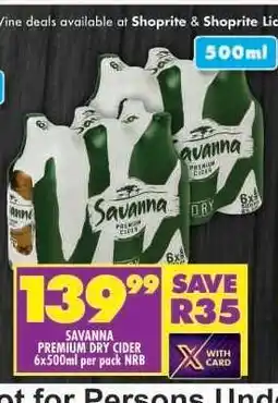 Shoprite Savanna Premium Dry Cider offer