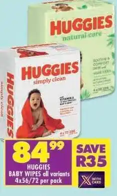 Shoprite HUGGIES BABY WIPES all variants offer