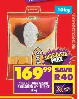 Shoprite Spekko Long Grain Parboiled White Rice 10kg offer