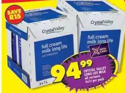 Shoprite CRYSTAL VALLEY LONG LIFE MILK offer