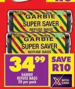 Shoprite GARBIE REFUSE BAGS 20 per pack offer
