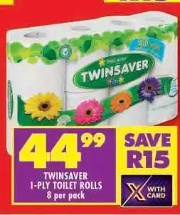Shoprite TWINSAVER 1-PLY TOILET ROLLS offer
