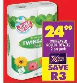 Shoprite TWINSAVER ROLLER TOWELS 2 per pack offer