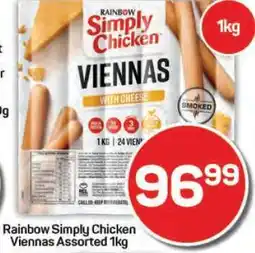 Pick n Pay Hypermarket Rainbow Simply Chicken Viennas Assorted 1kg offer