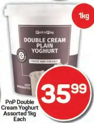 Pick n Pay Hypermarket PnP Double Cream Yoghurt Assorted 1kg offer