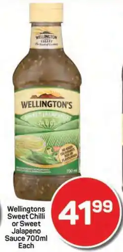 Pick n Pay Hypermarket Wellington's Sweet Chilli or Sweet Jalapeno Sauce offer