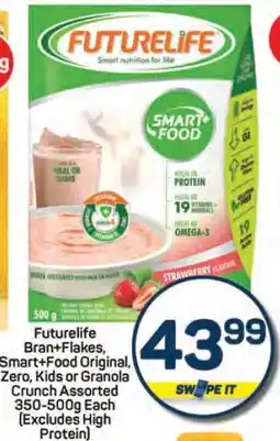 Pick n Pay Hypermarket Futurelife Bran+Flakes, Smart+Food Original, Zero, Kids or Granola Crunch offer