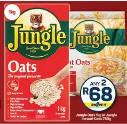 Pick n Pay Hypermarket Jungle Oats 1kg or Jungle Instant Oats 750g offer