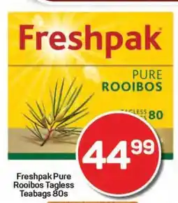 Pick n Pay Hypermarket Freshpak Pure Rooibos Tagless Teabags 80s offer
