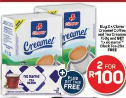 Pick n Pay Hypermarket Clover Creamel Coffee and Tea Creamer 750g + no name Black Tea 26s offer
