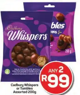Pick n Pay Hypermarket CADBURY Whispers or Tumbles offer