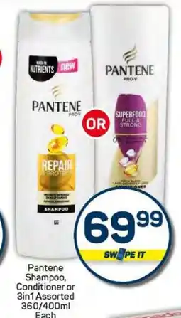 Pick n Pay Hypermarket Pantene Shampoo, Conditioner or 3in1 offer