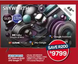 Pick n Pay Hypermarket Skyworth 65(165cm) QLED UHD Google TV offer