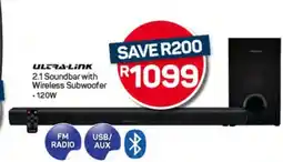Pick n Pay Hypermarket ULTRA-LINK 2.1 Soundbar with Wireless Subwoofer offer
