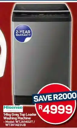Pick n Pay Hypermarket Hisense 14kg Grey Top Loader Washing Machine offer